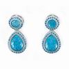 Rhodium Plated Silver Earrings with Blue Drop Shaped Stones 20.660€ #500629104551